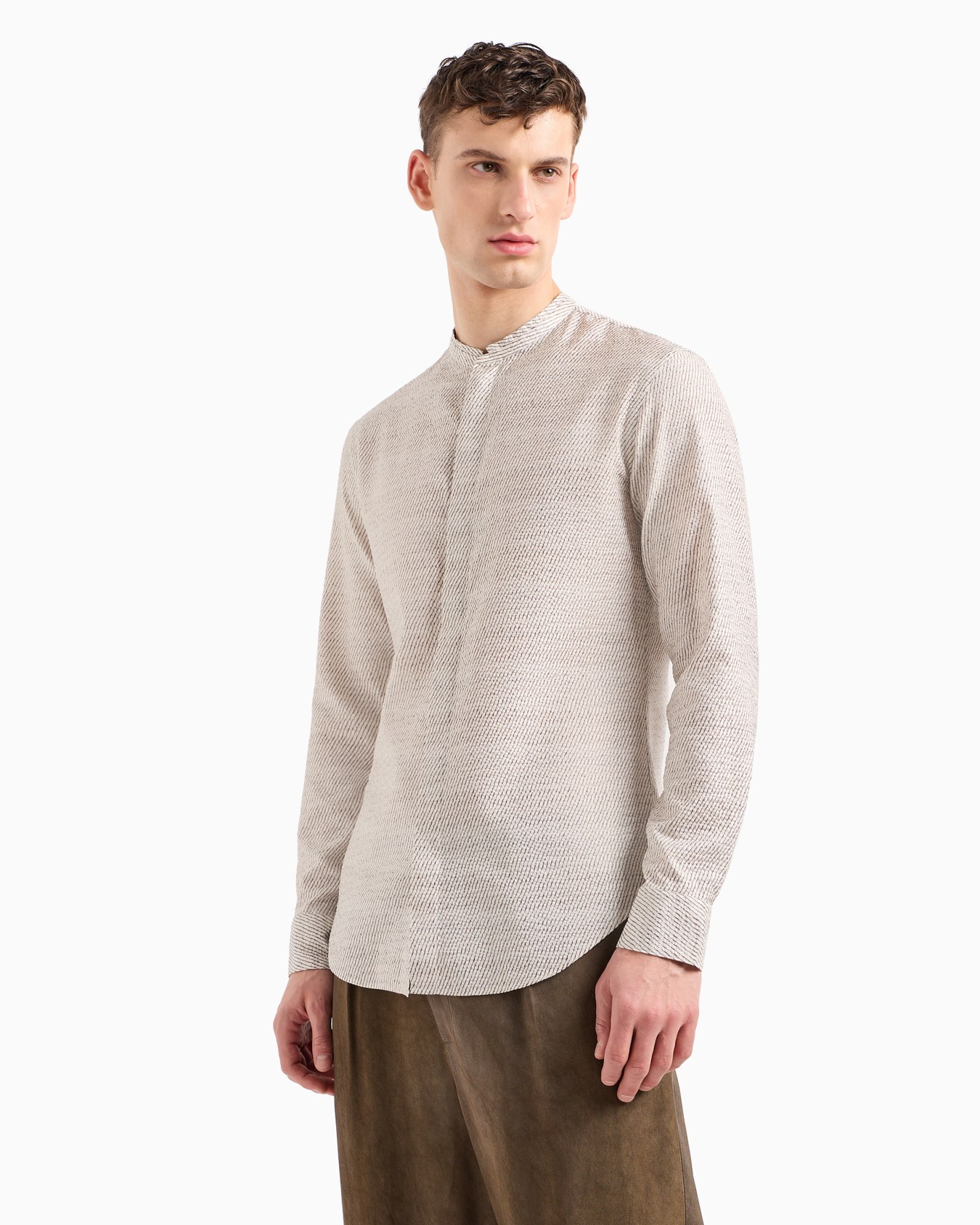 Printed cotton and silk blend shirt Slide 1