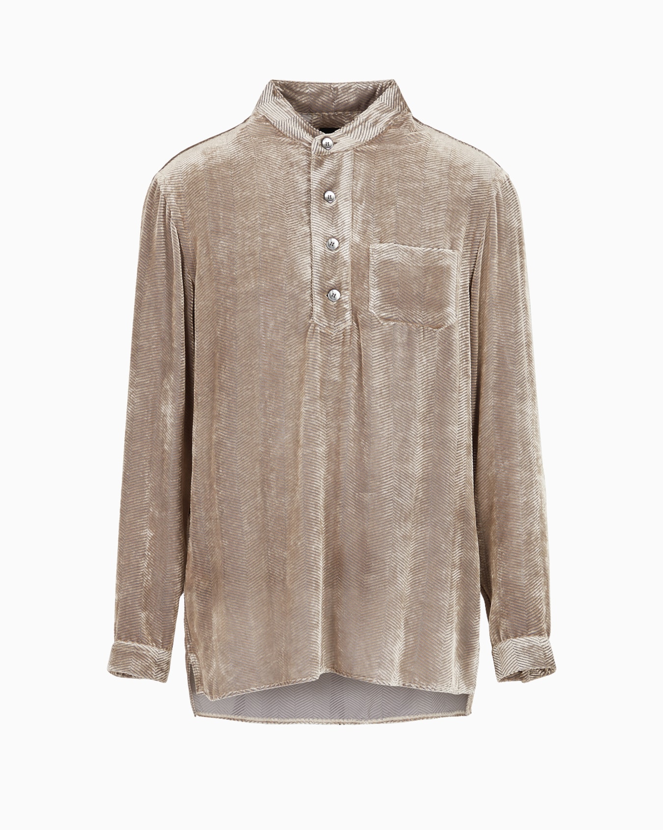 シャツ ベルベット オパール加工シェブロンモチーフ スライドする 0