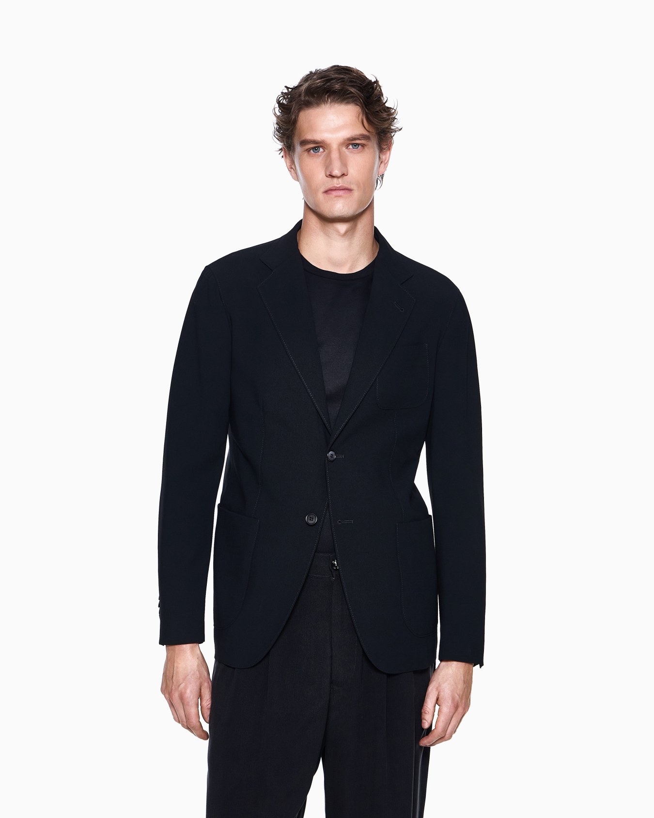 Einreihiges Sakko aus Schurwoll-Crêpe, Upton-Line Folie 3