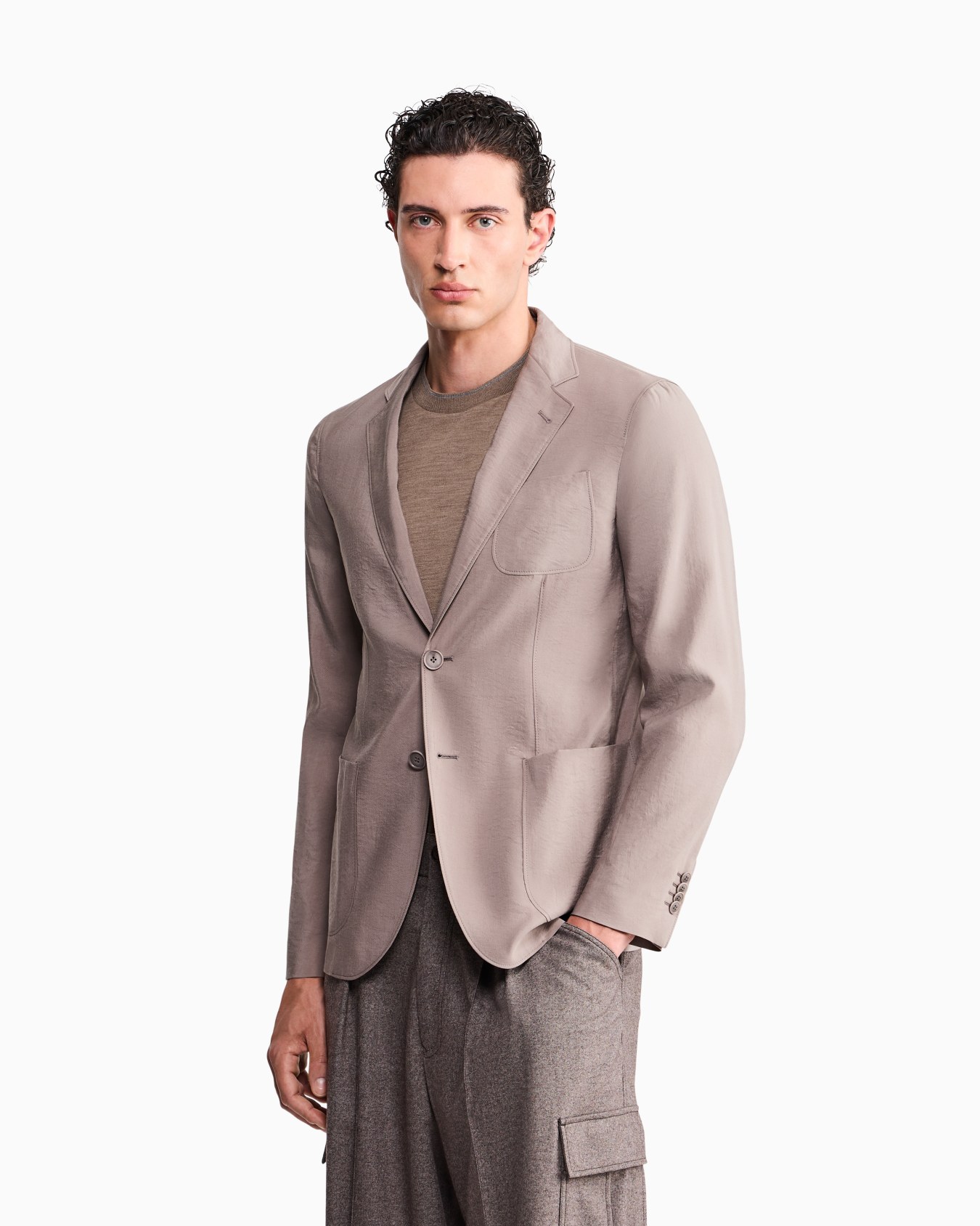 Upton Line single-breasted jacket in washed silk Slide 3