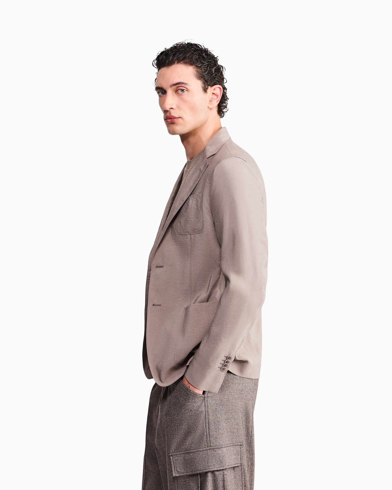  Upton Line single-breasted jacket in washed silk Slide 7