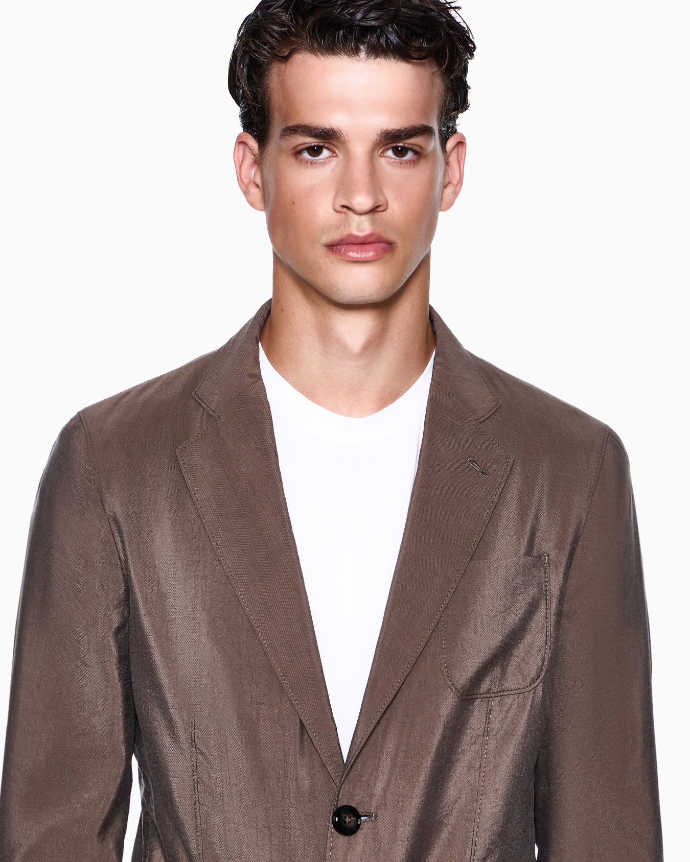 Veste à simple boutonnage gamme Upton en soie lavée Diapositive 4