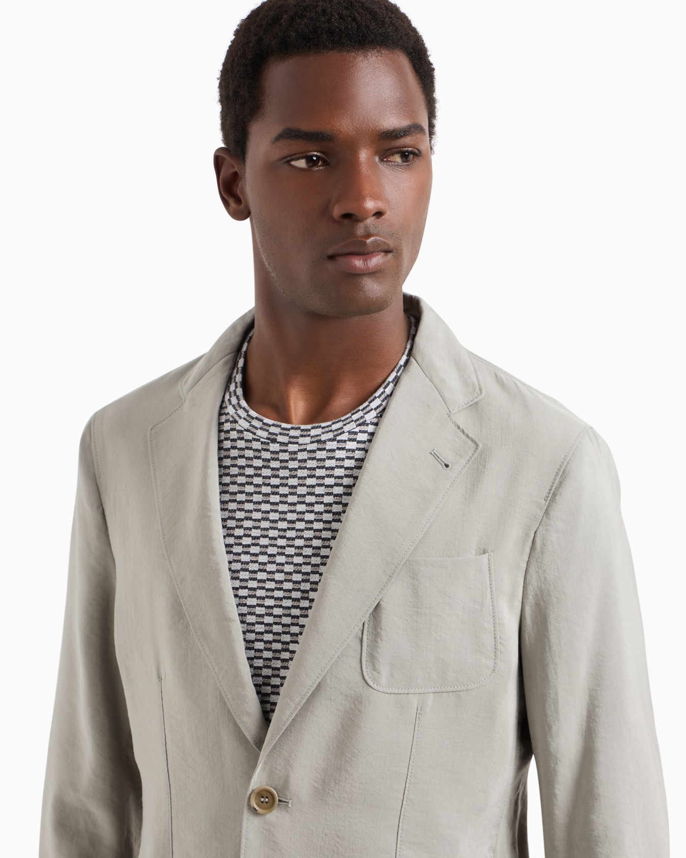 Upton Line single-breasted jacket in washed silk Slide 4