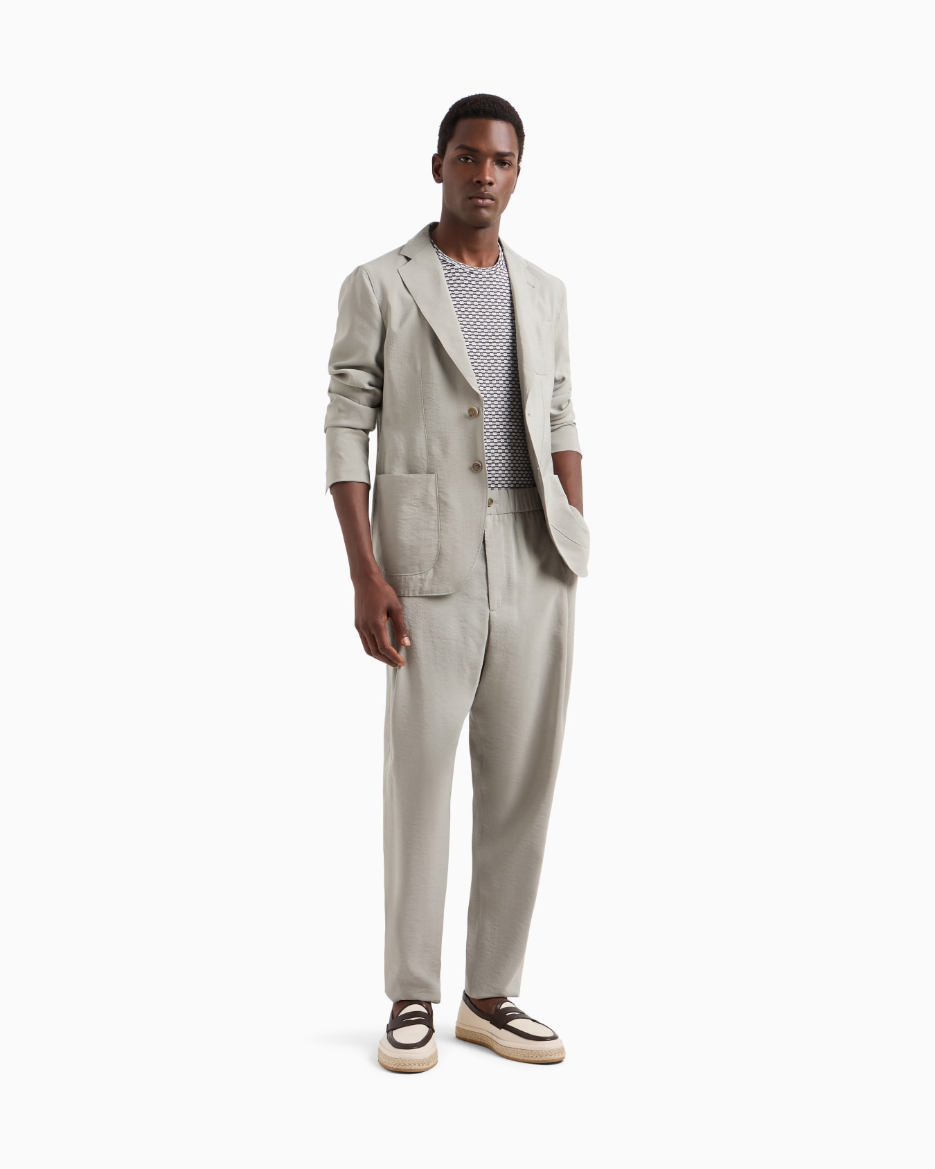 Upton Line single-breasted jacket in washed silk Slide 1