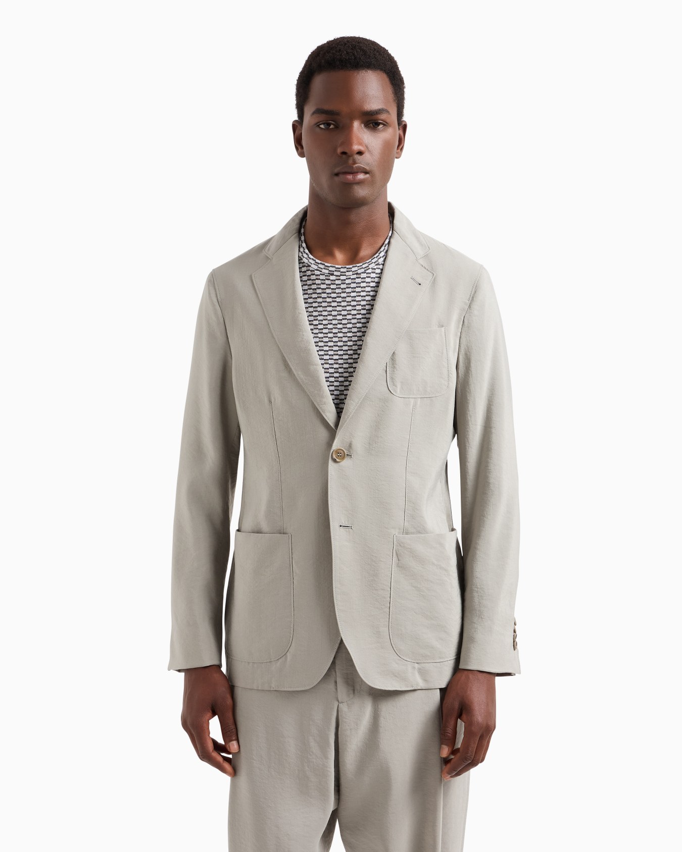 Upton Line single-breasted jacket in washed silk Slide 3
