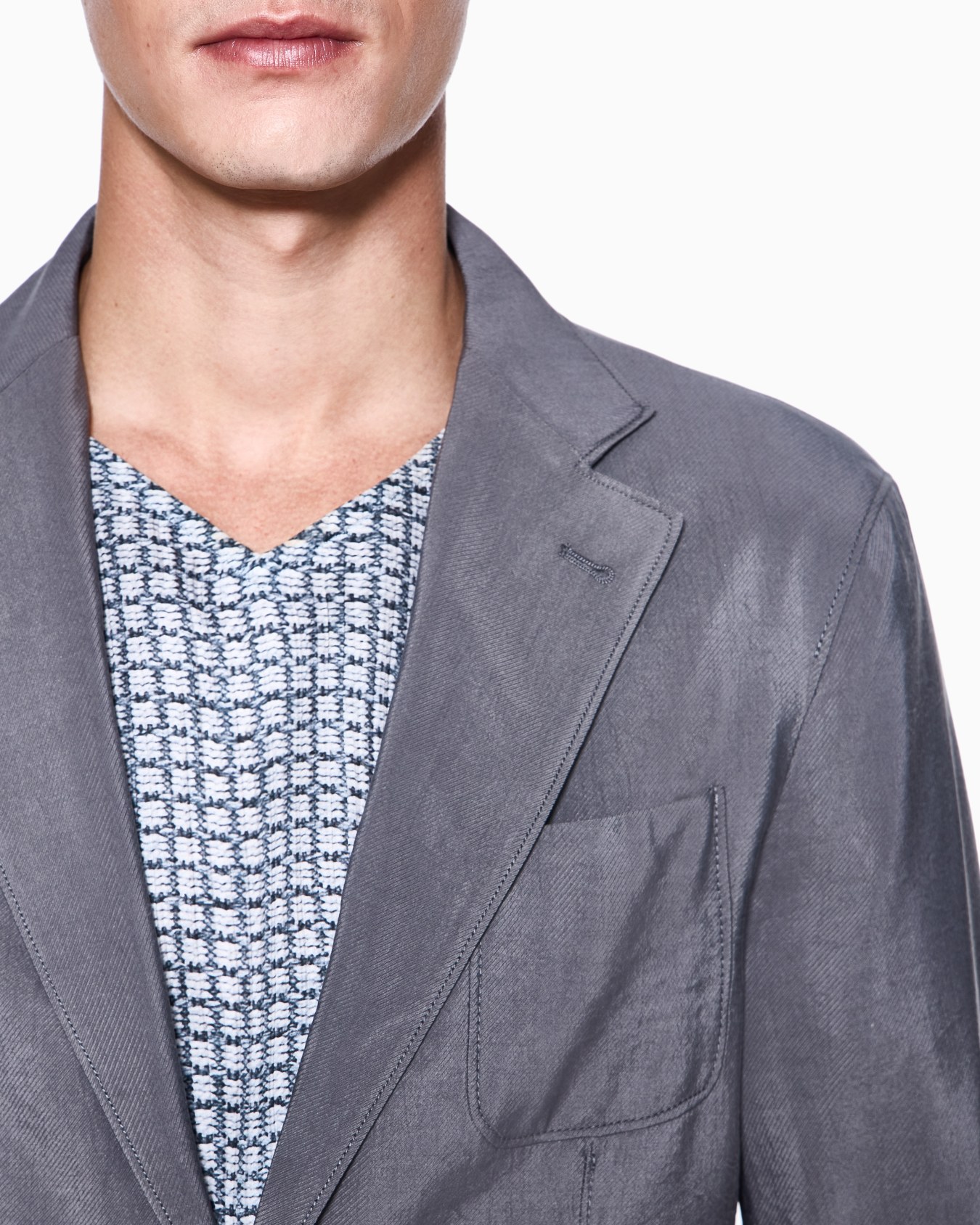 Upton Line single-breasted jacket in washed silk Slide 4