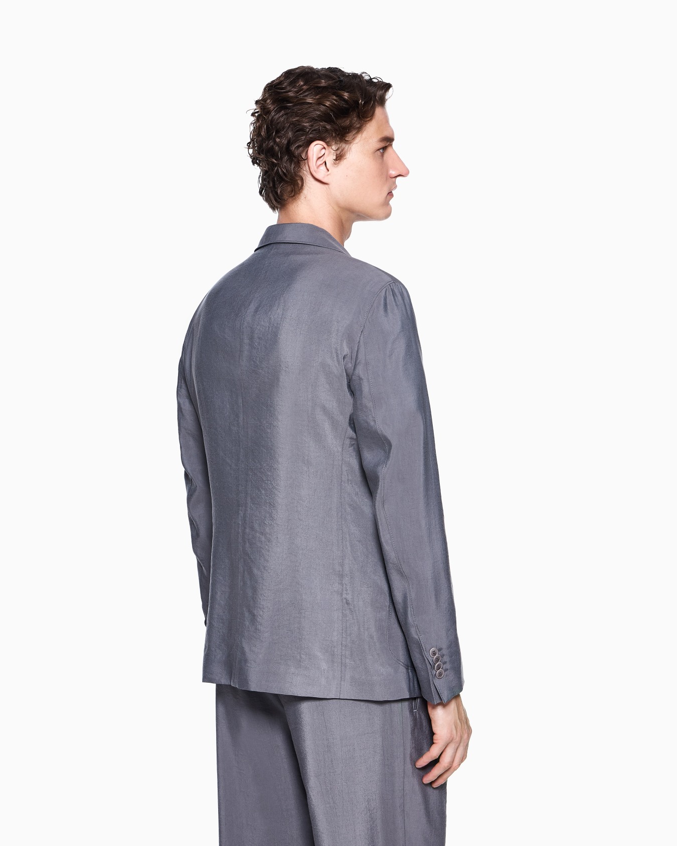 Upton Line single-breasted jacket in washed silk Slide 2
