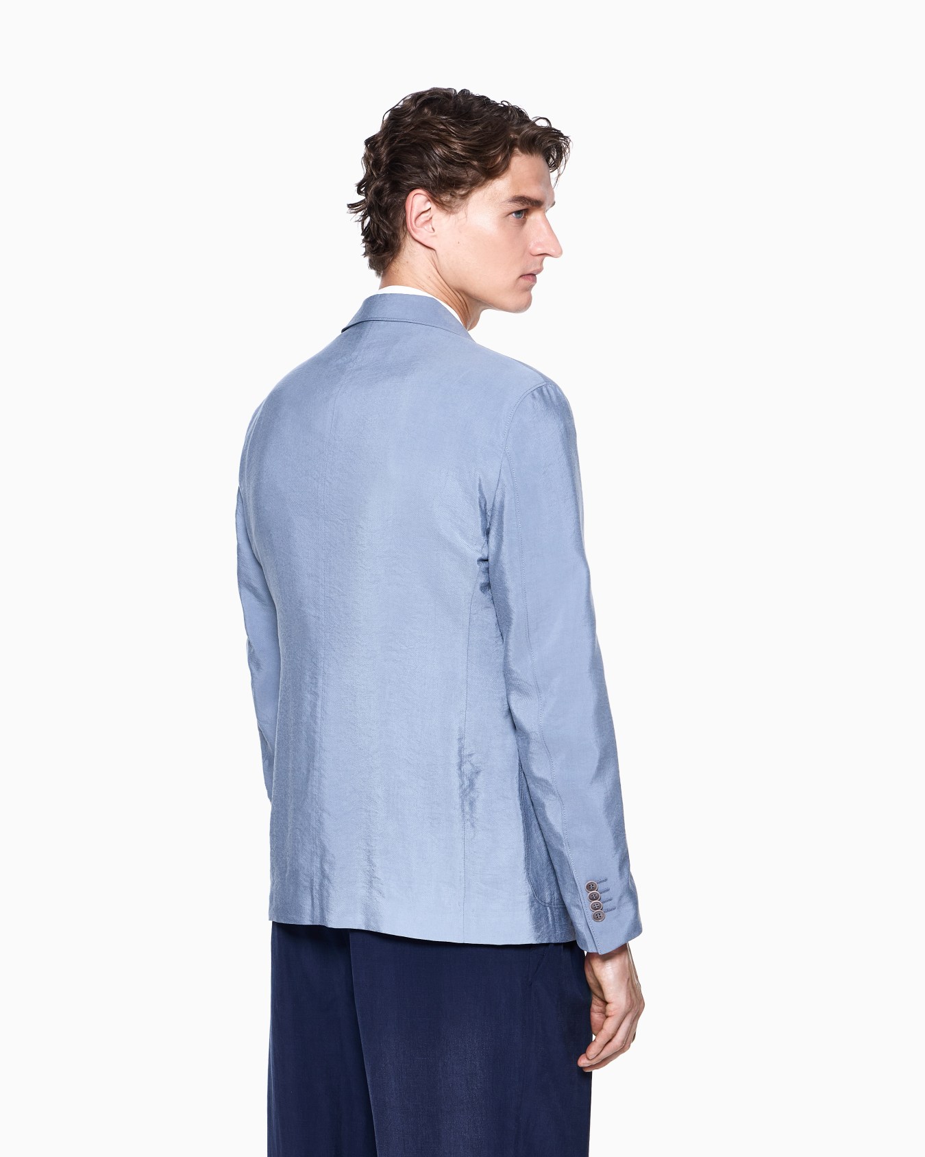 Upton Line single-breasted jacket in washed silk Slide 2