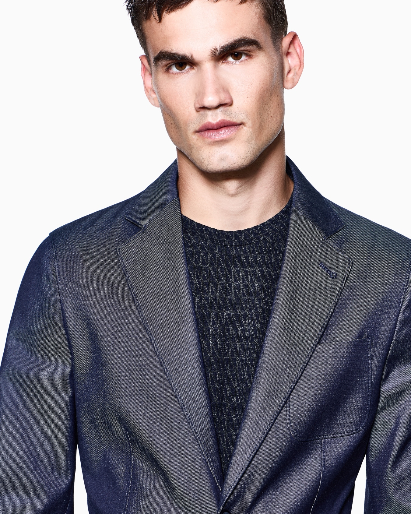 Upton Line single-breasted jacket in denim-effect serge Slide 4