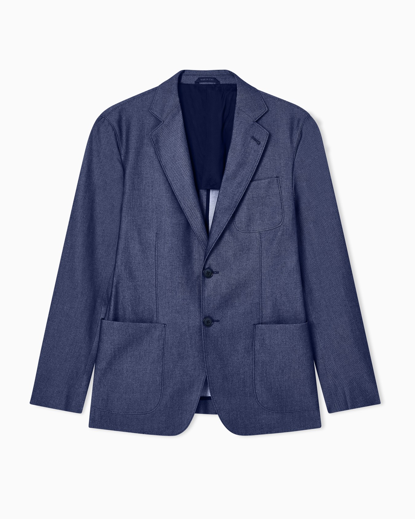 Upton Line single-breasted jacket in denim-effect serge Slide 0