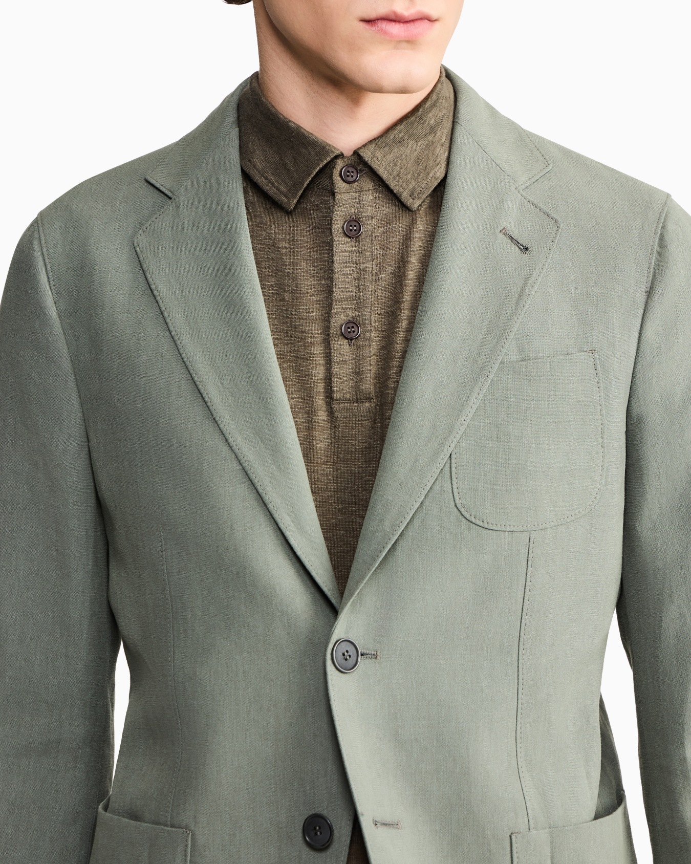 アプトンライン シングルブレストジャケット リネンキャンバス スライドする 4