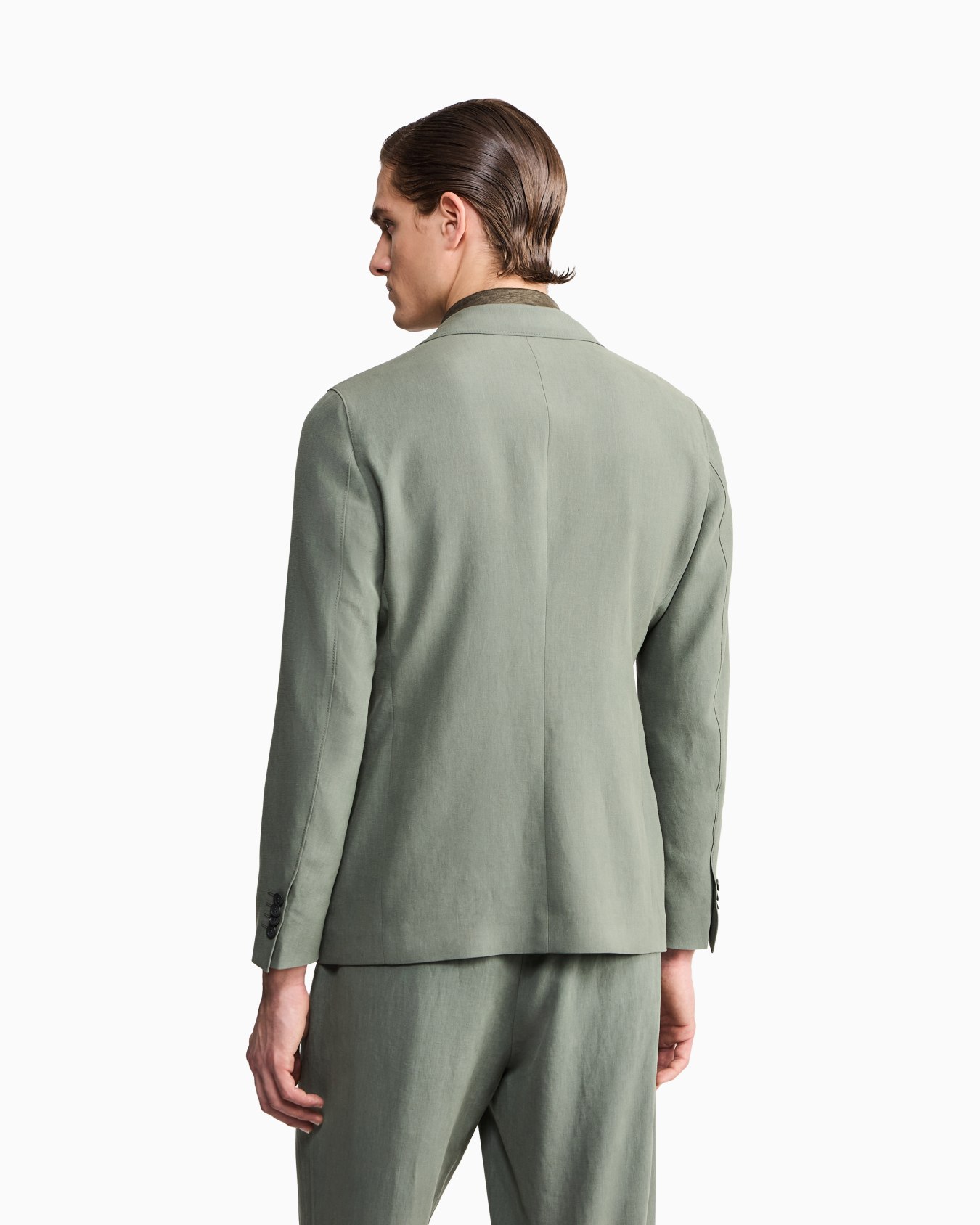 アプトンライン シングルブレストジャケット リネンキャンバス スライドする 2