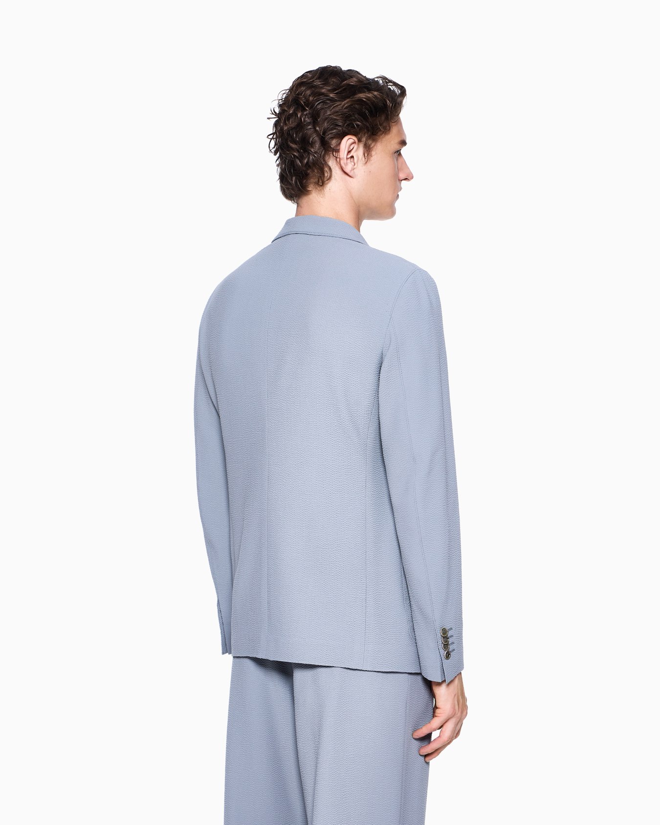 Veste gamme Upton à simple boutonnage en laine vierge seersucker ASV Diapositive 2