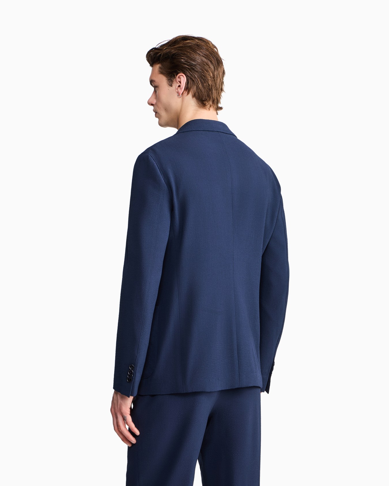 ASV Upton line single-breasted jacket in seersucker virgin wool Slide 5