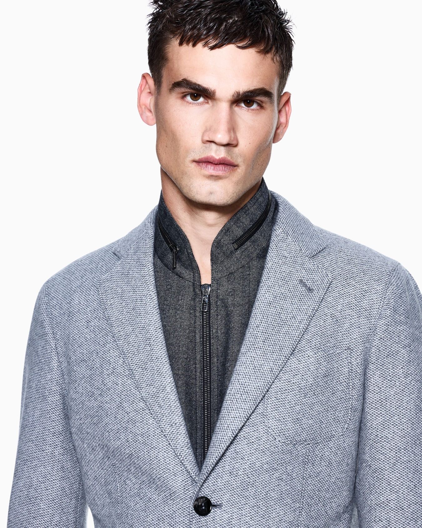 Upton Line single-breasted jacket in a pure cashmere knit Slide 4