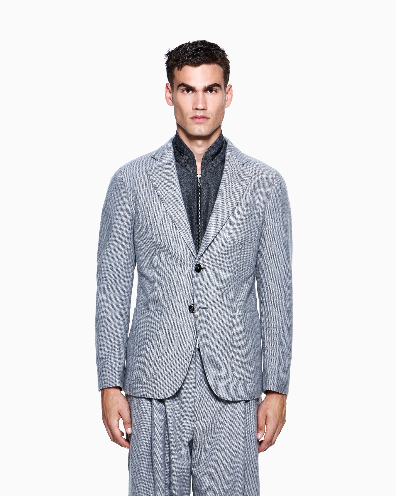 Upton Line single-breasted jacket in a pure cashmere knit Slide 3