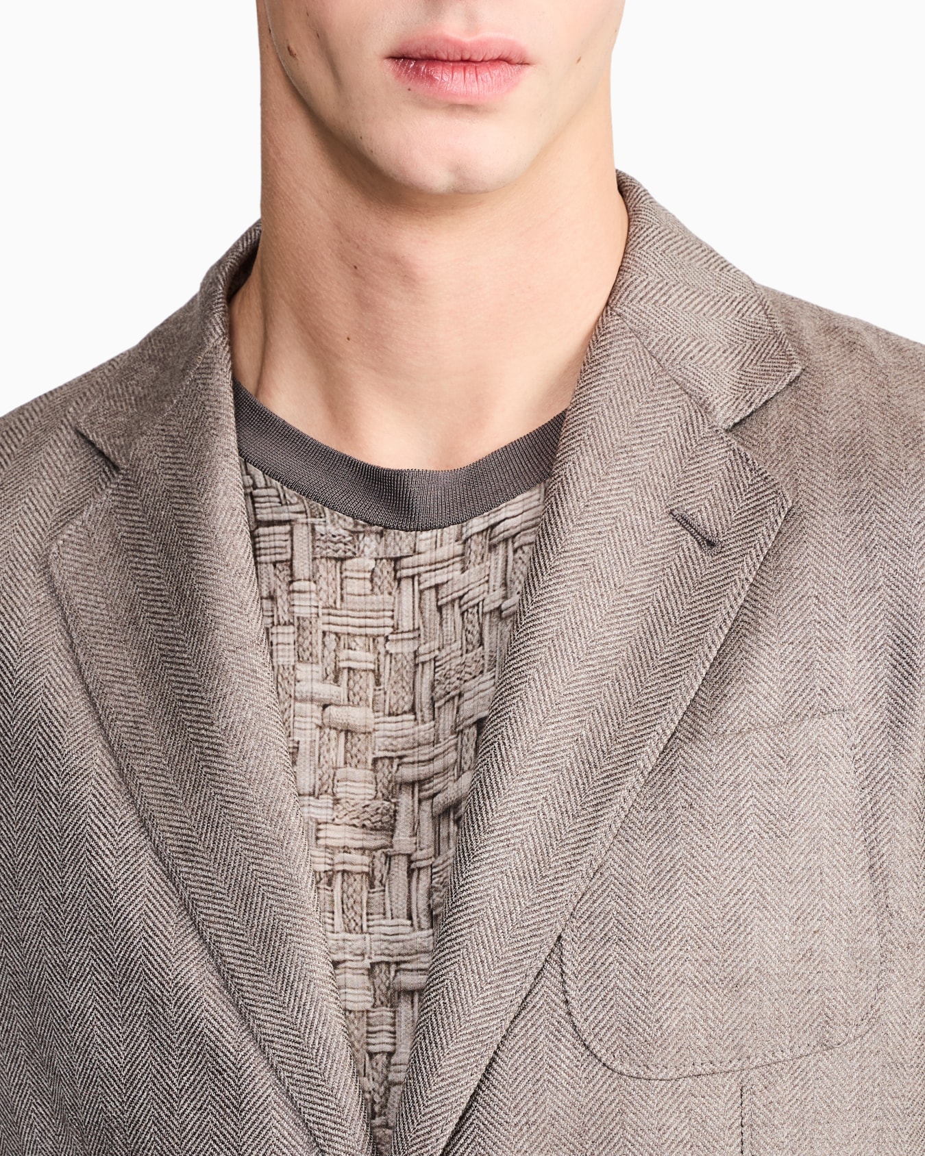 ASV Upton Line single-breasted jacket in chevron silk and cashmere Slide 4