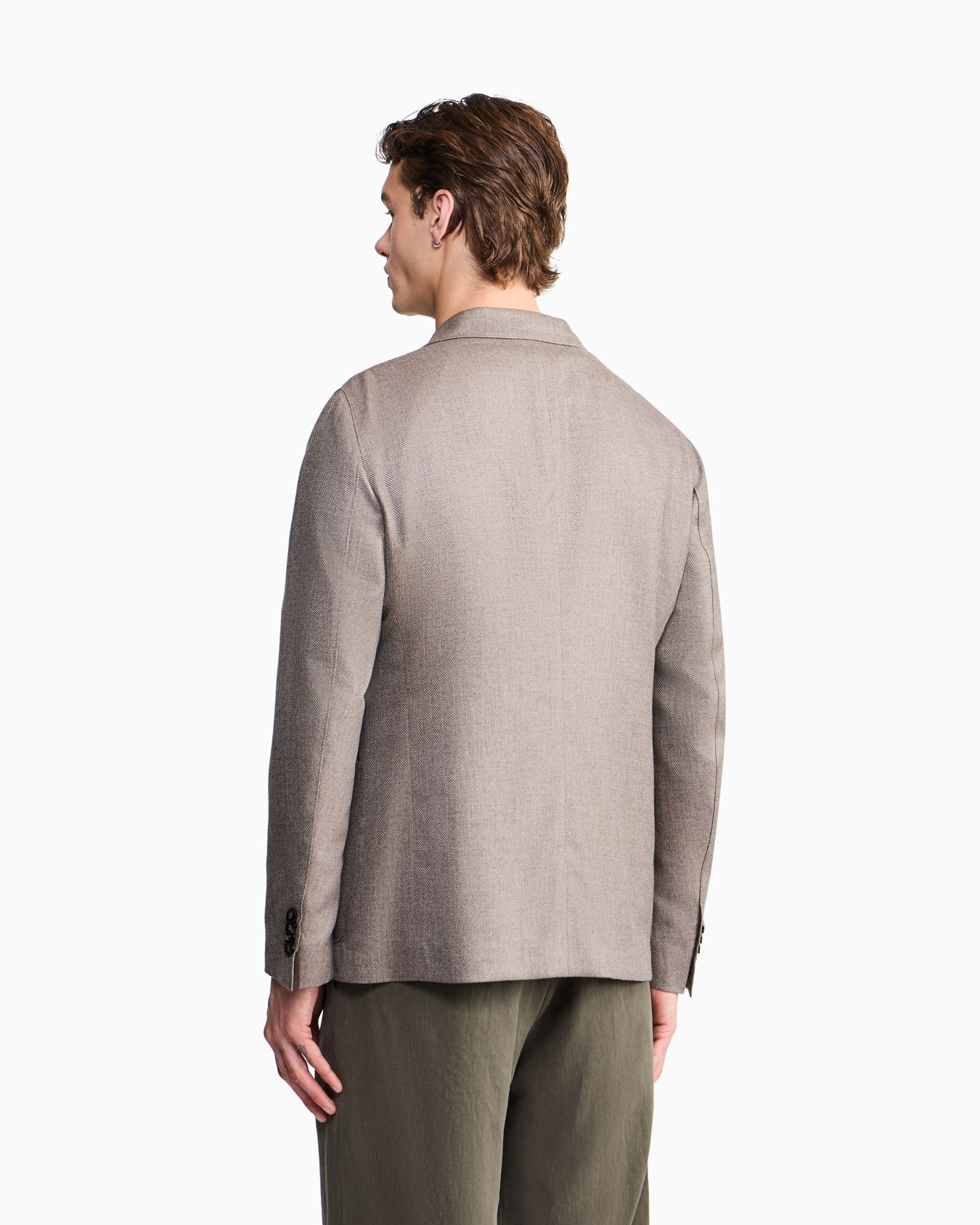 ASV Upton Line single-breasted jacket in chevron silk and cashmere Slide 2