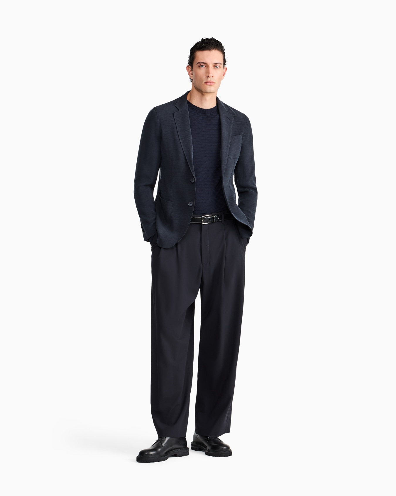 Single-breasted Upton jacket in cupro with peak lapels Slide 1