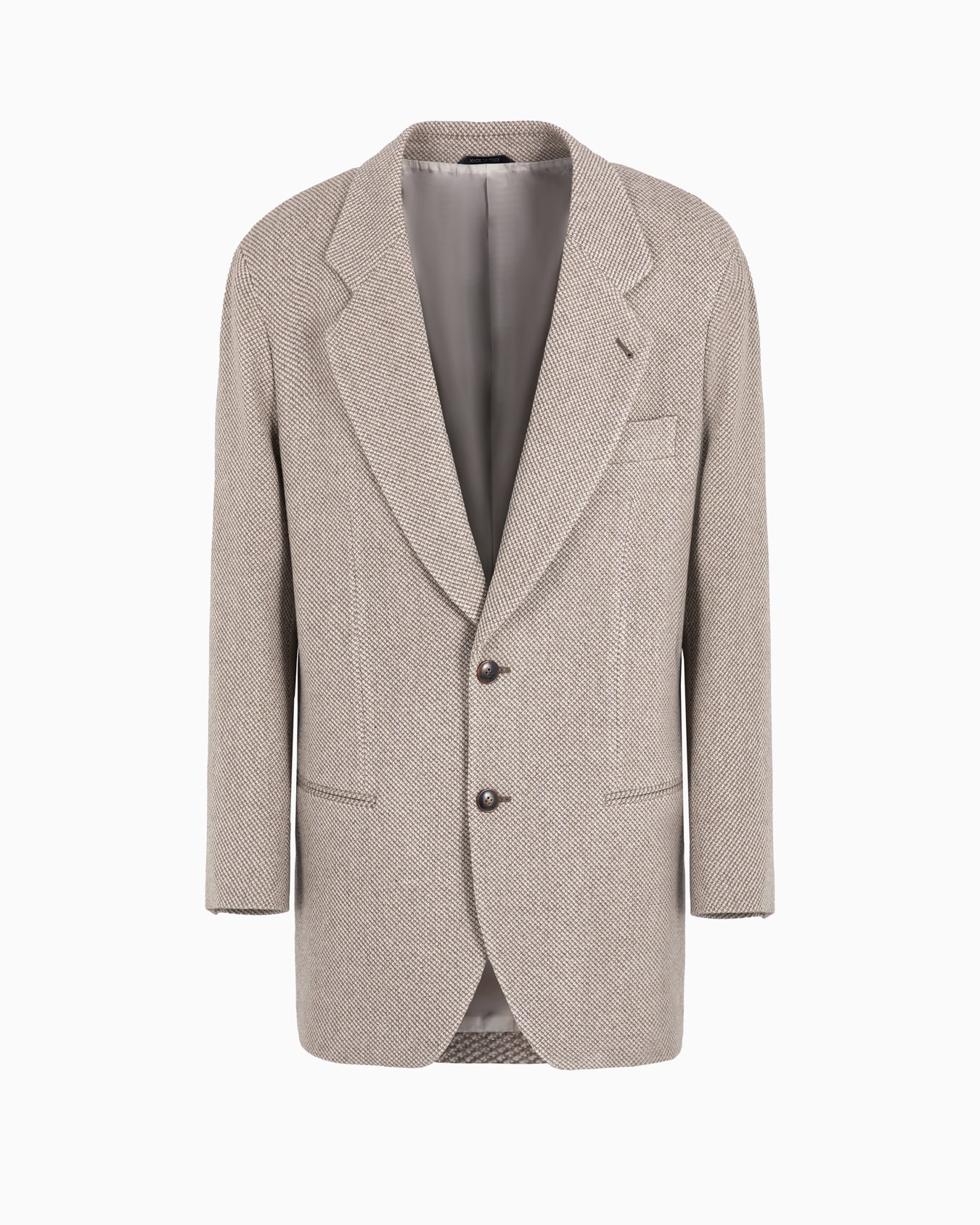 Single-breasted Heritage Line jacket in a two-tone cashmere and wool knit Slide 0