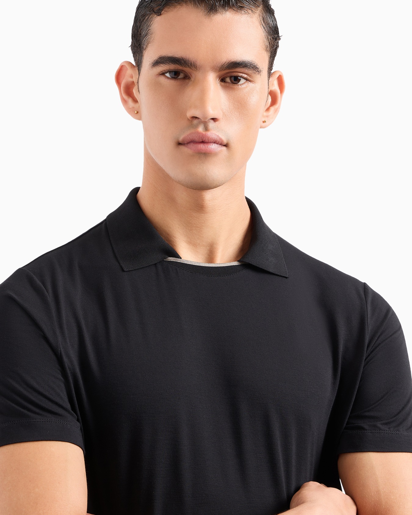 Polo de manga corta en punto de viscosa ASV Diapositiva 5