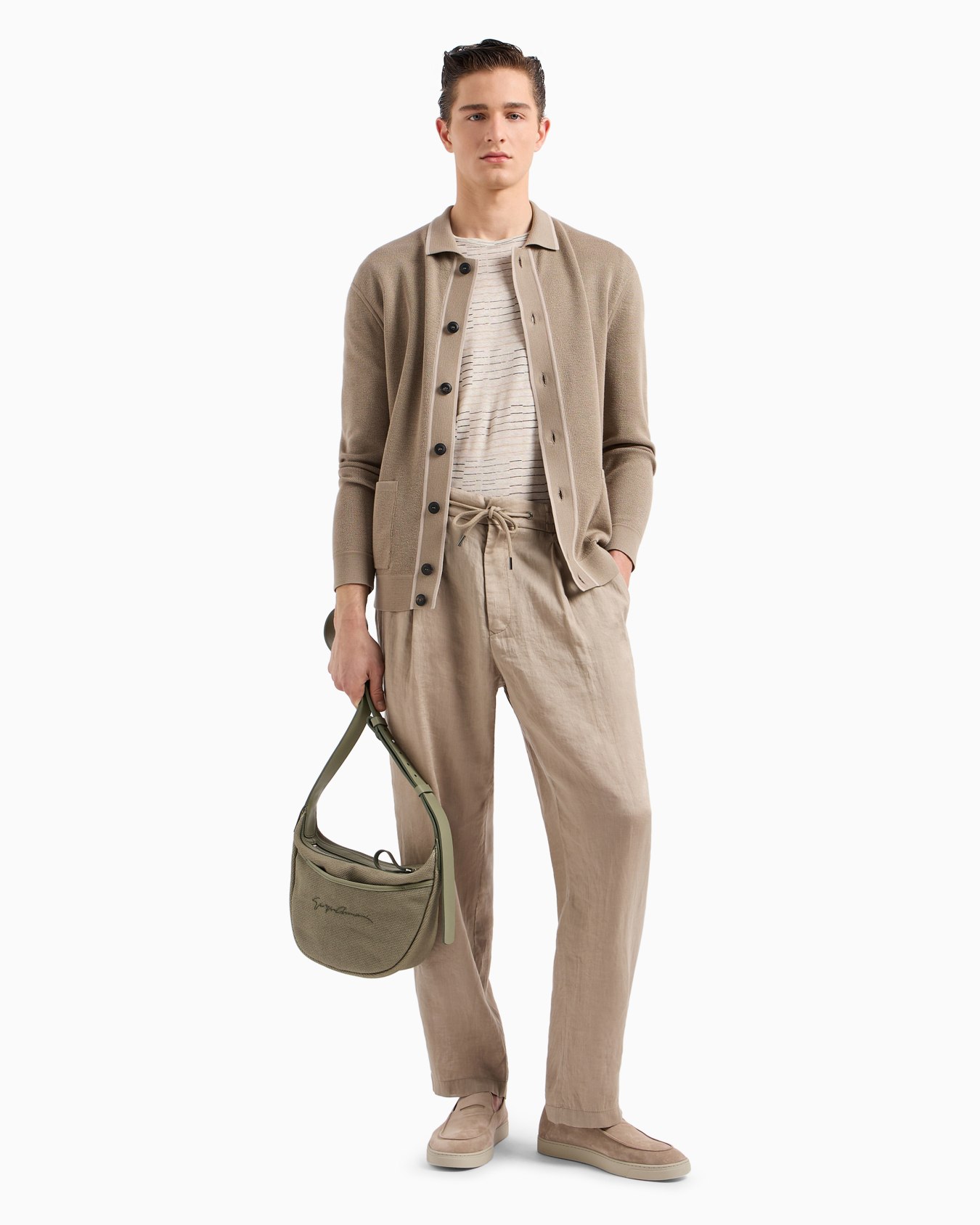 Cardigan in cotone, seta e cashmere Slide 3