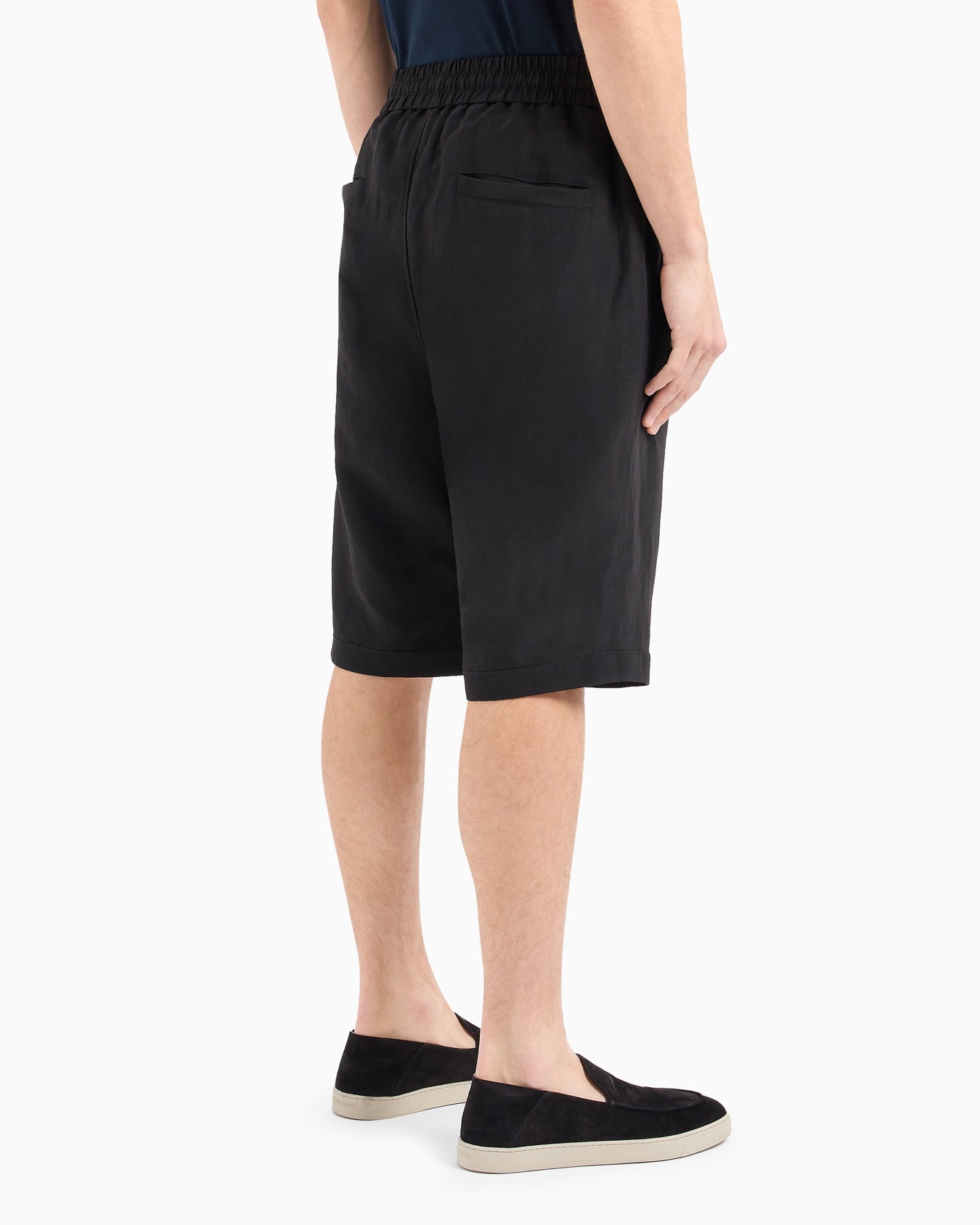 Viscose and linen canvas Bermuda shorts Slide 3