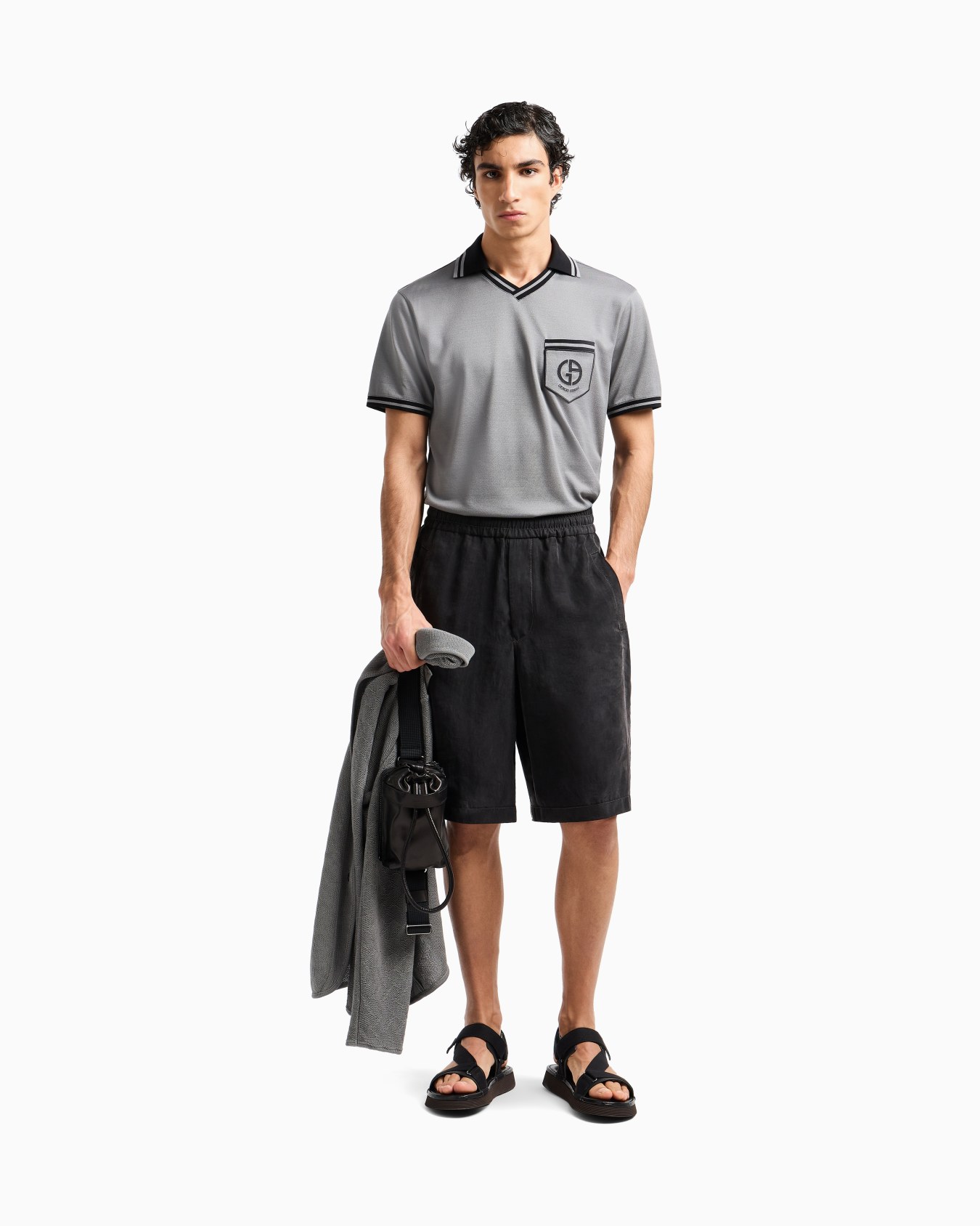 Washed Lyocell canvas bermuda shorts Slide 2