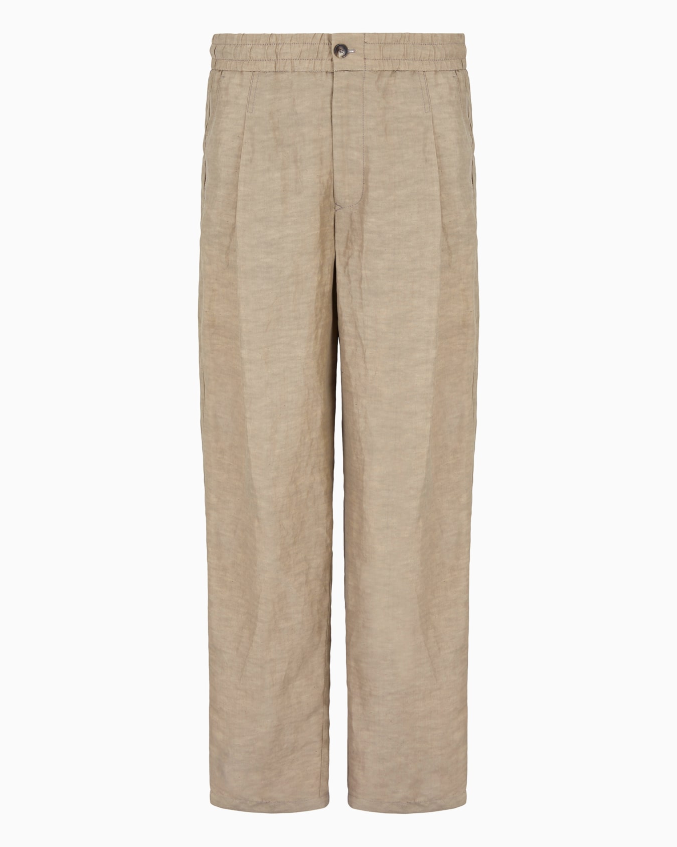 Viscose and linen canvas single-darted trousers Slide 0