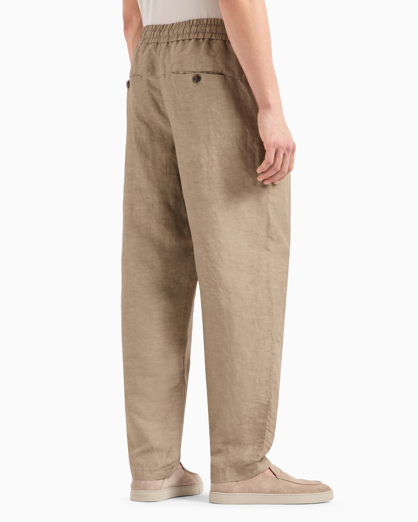 Viscose and linen canvas single-darted trousers Slide 2