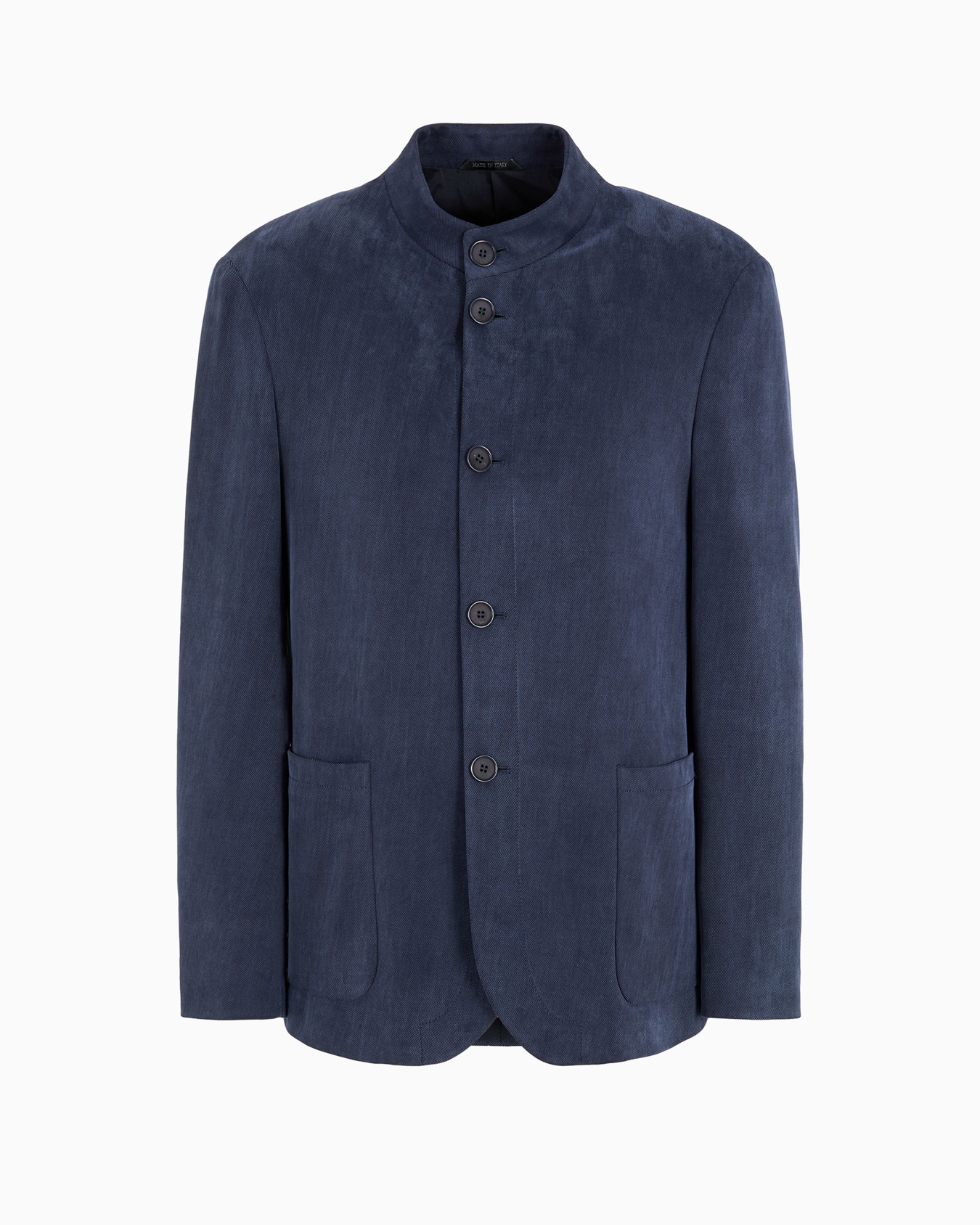 Single-breasted jacket in cupro jersey Slide 0