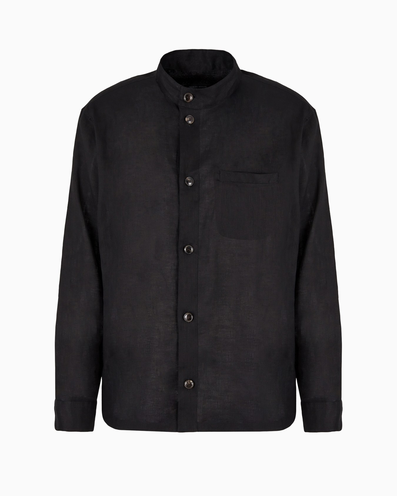 Shirt jacket in pure linen canvas Slide 0