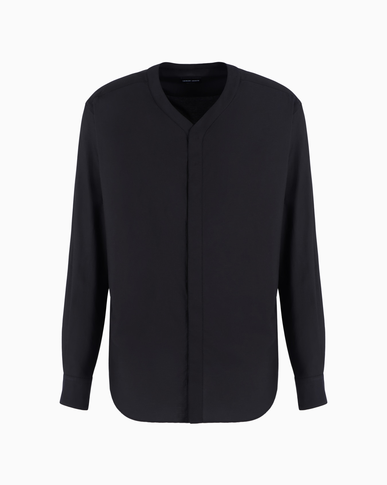 Camisa con cuello de pico en algodón y seda ASV Diapositiva 0