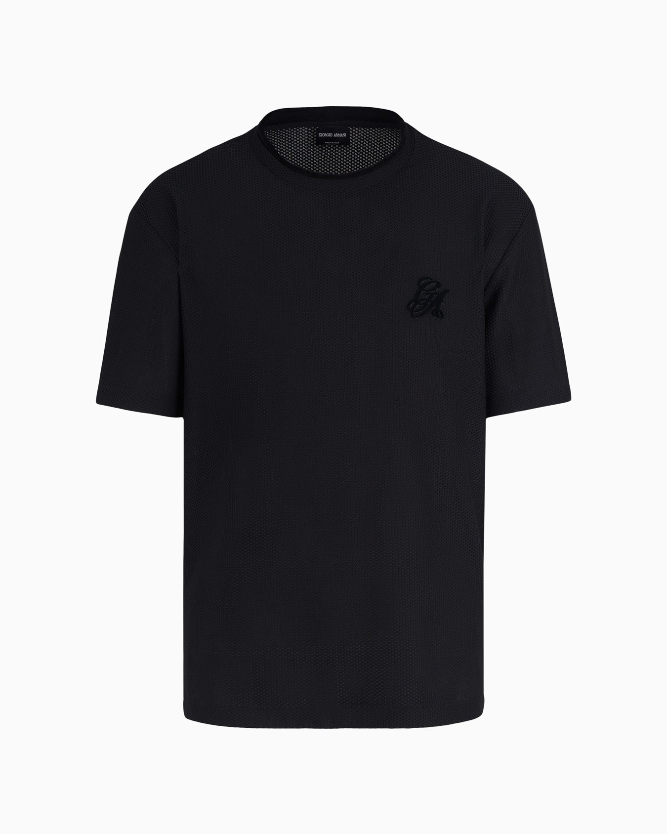T-Shirt aus Funktionsgewebe mit Rundhalsausschnitt und geflocktem Logo Folie 0