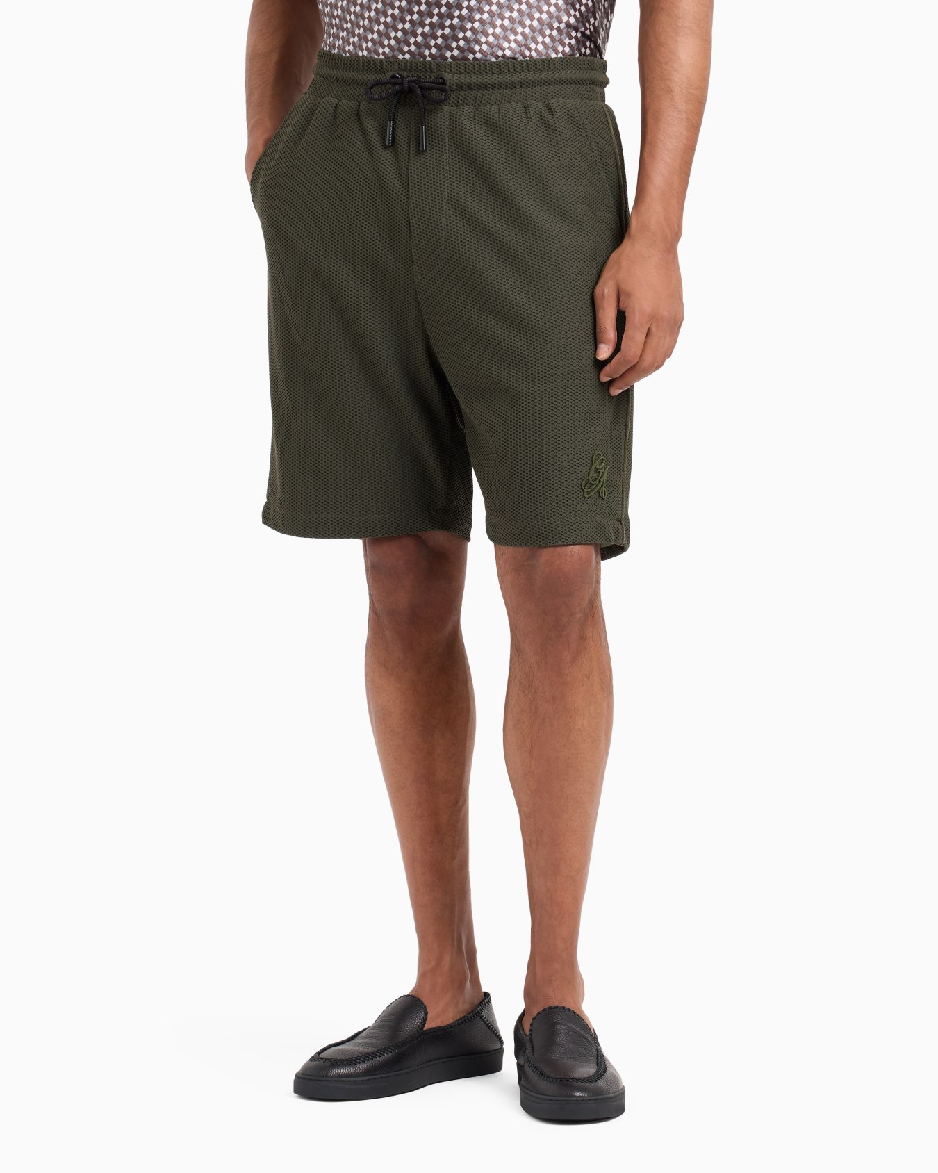 Bermuda shorts in technical waffle fabric Slide 1