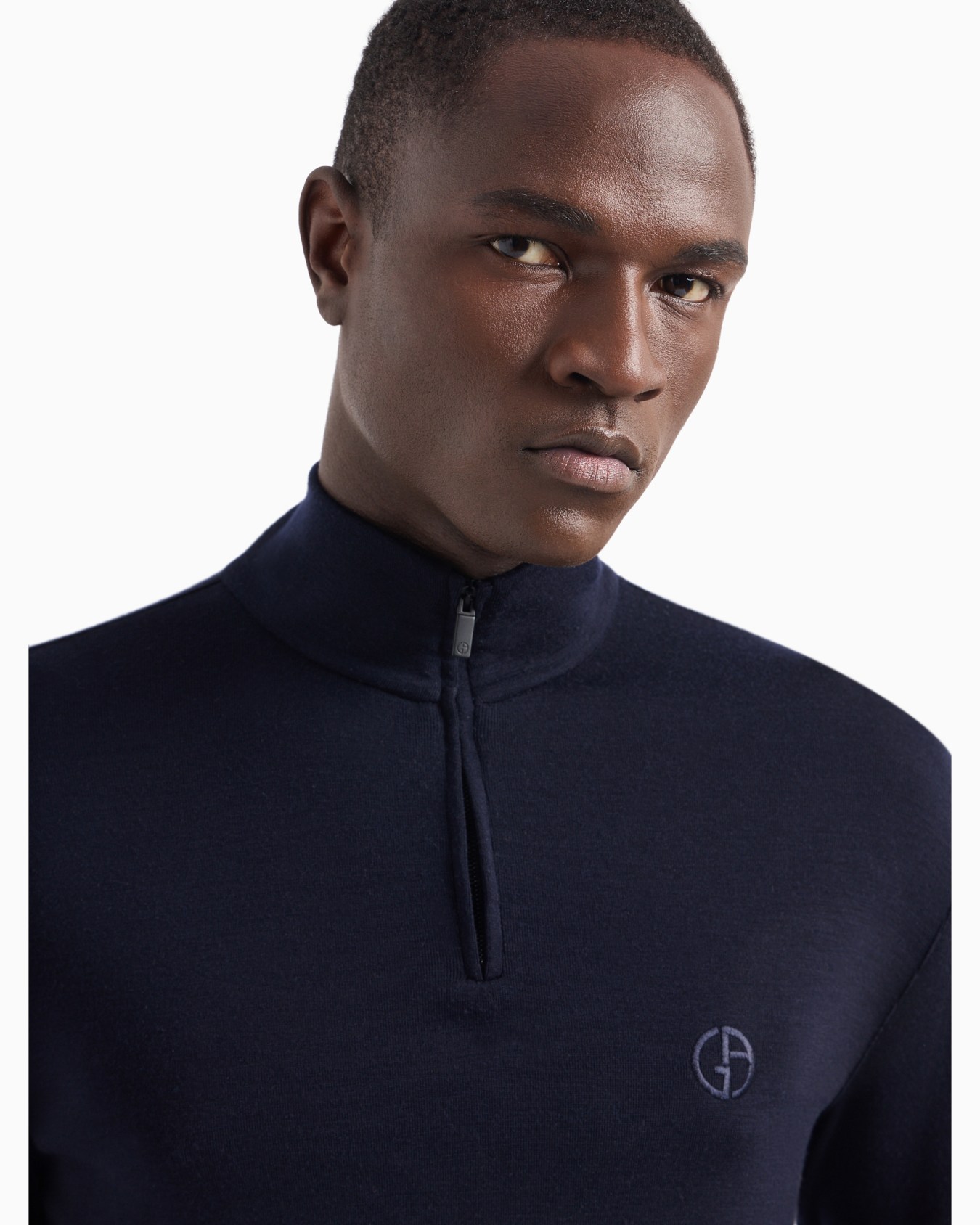 Virgin-wool knit mock-neck sweatshirt Slide 4