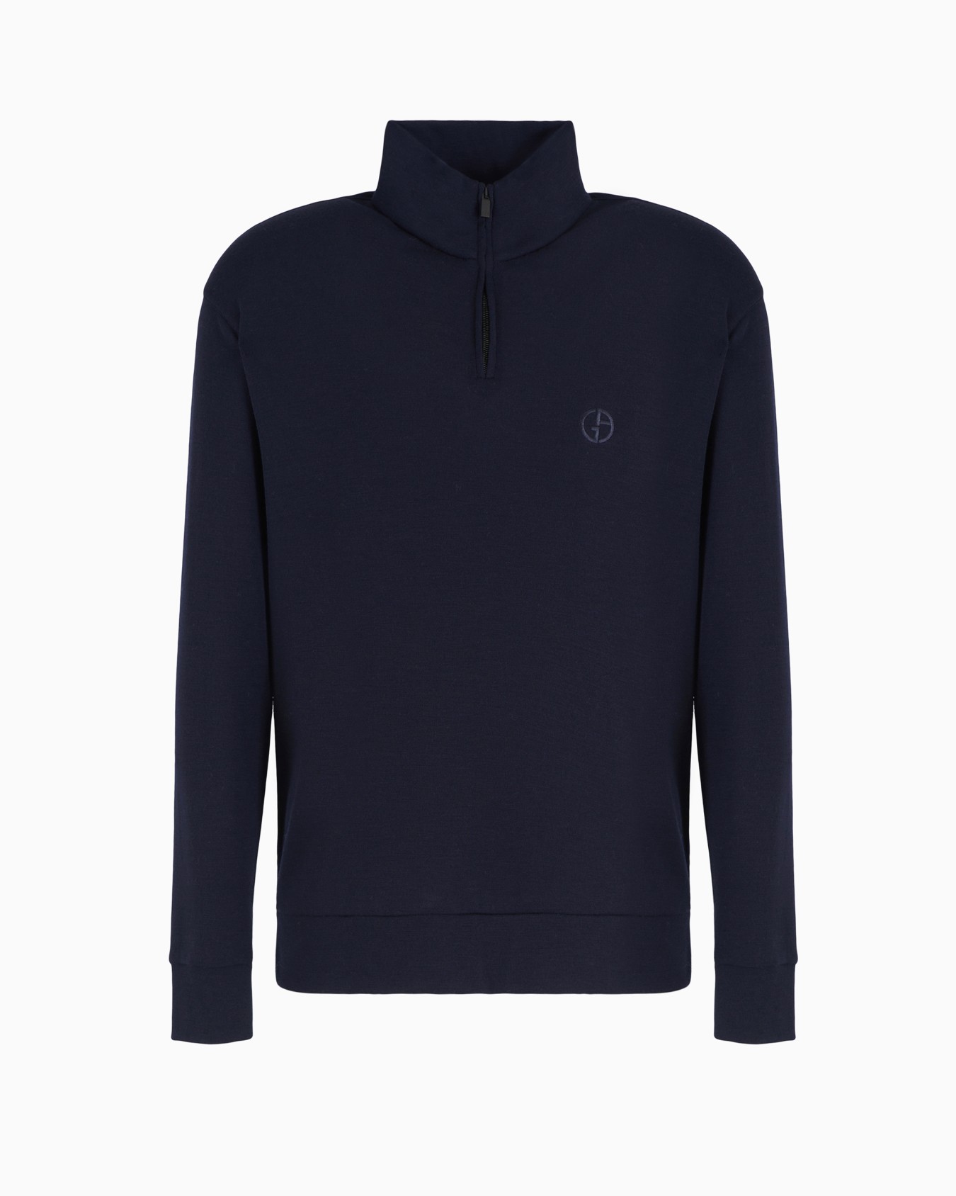 Virgin-wool knit mock-neck sweatshirt Slide 0