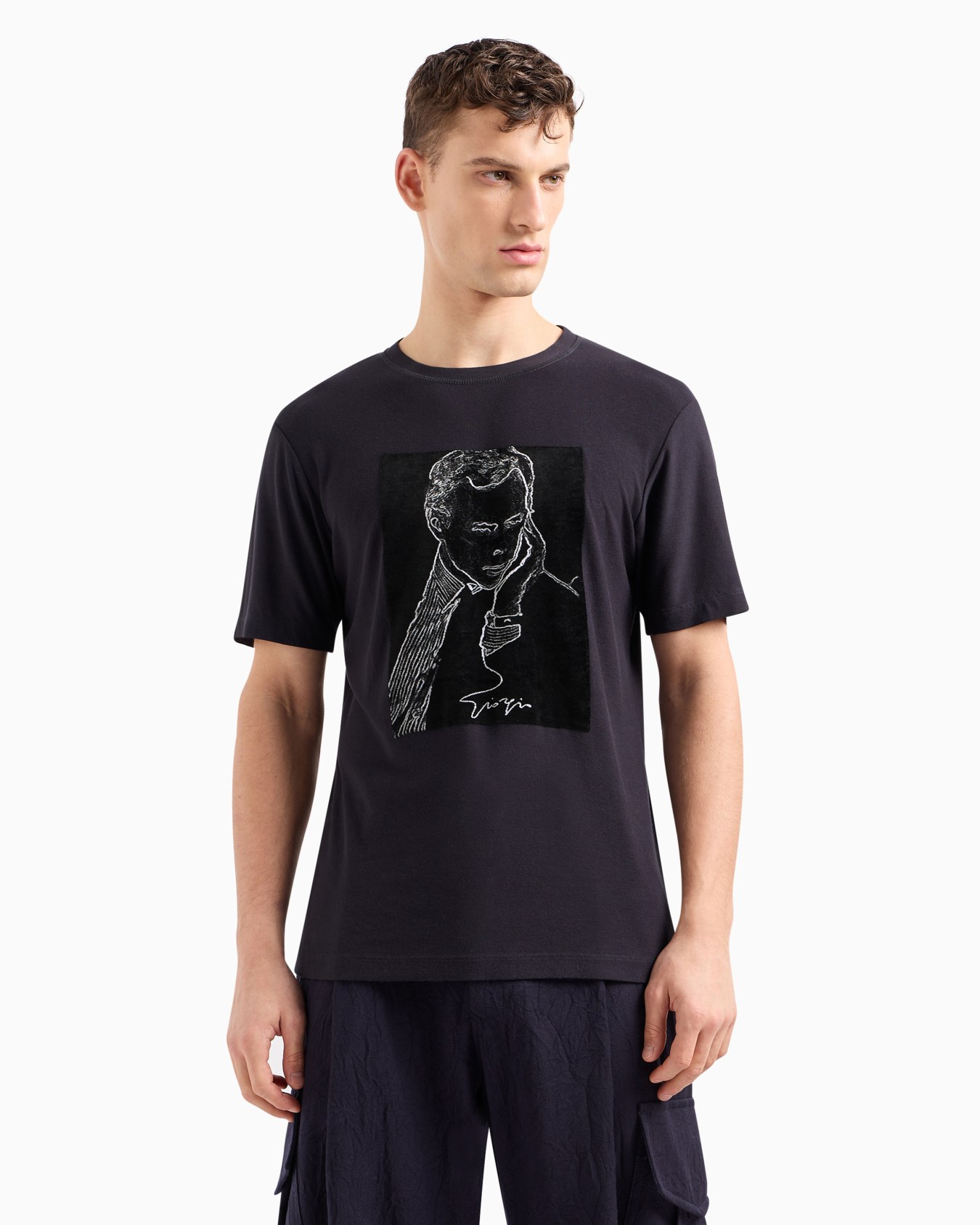 T-shirt ras-du-cou en jersey de viscose Diapositive 2