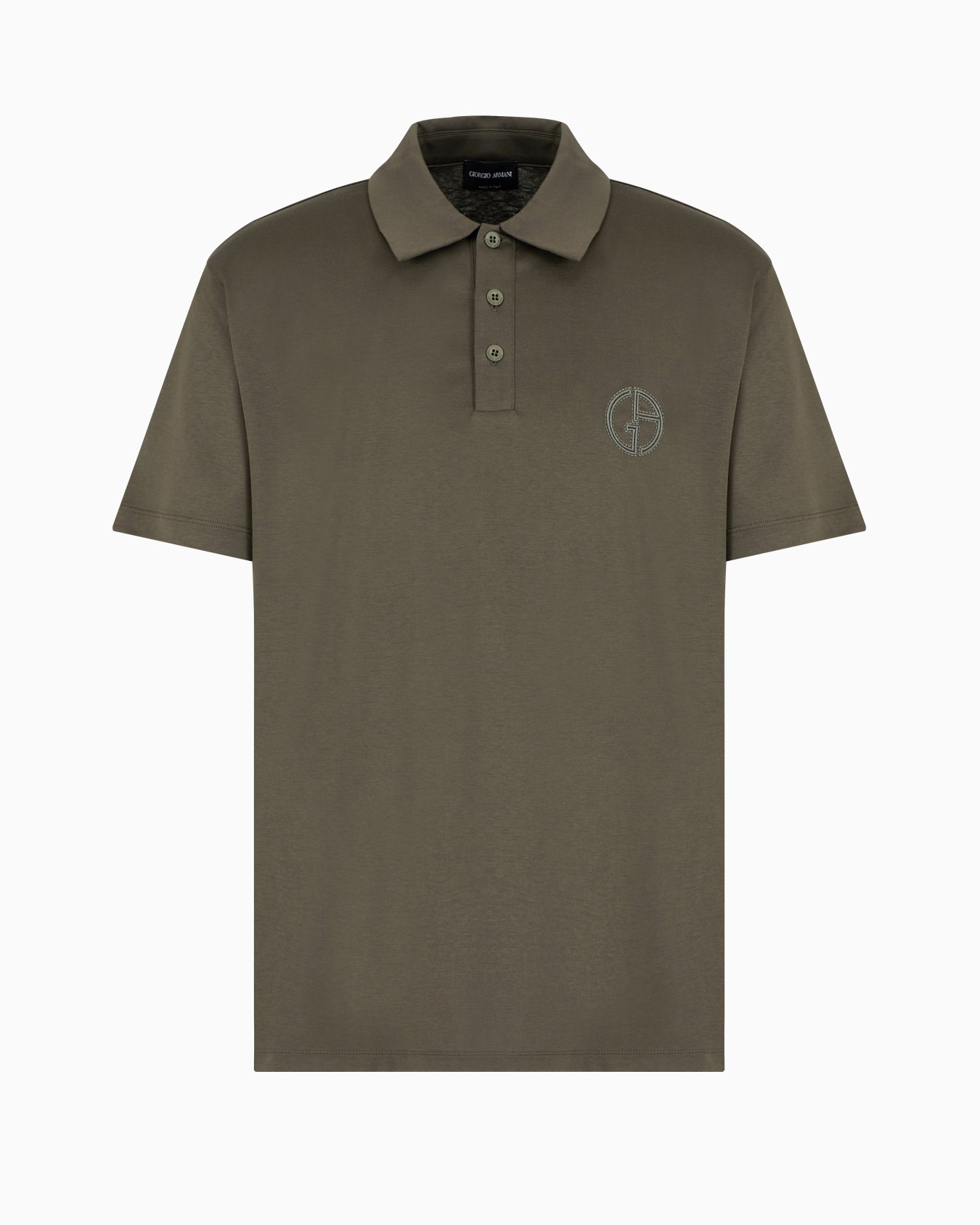 Short-sleeved polo shirt in cotton interlock Slide 0
