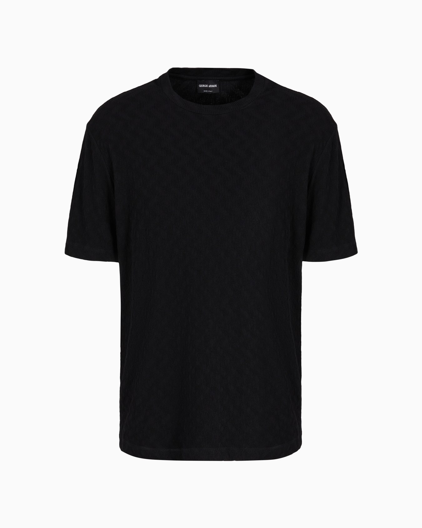 T-Shirt mit Rundhalsausschnitt aus Viskose-Jersey mit Kaschmir in Jacquard-Verarbeitung Folie 0