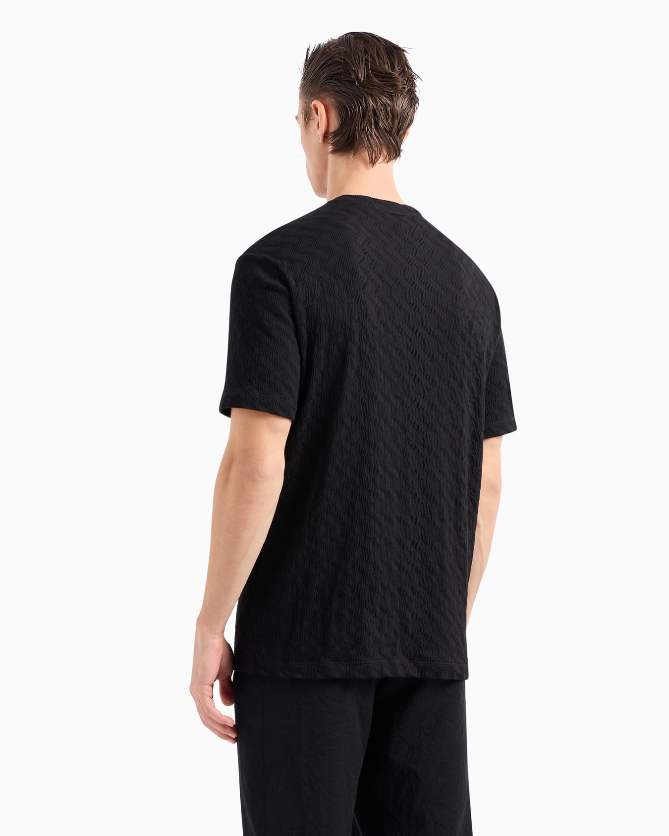 T-Shirt mit Rundhalsausschnitt aus Viskose-Jersey mit Kaschmir in Jacquard-Verarbeitung Folie 3