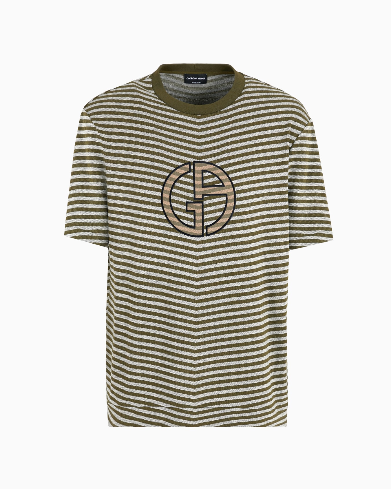 Chevron jacquard stretch viscose crew-neck T-shirt Slide 0