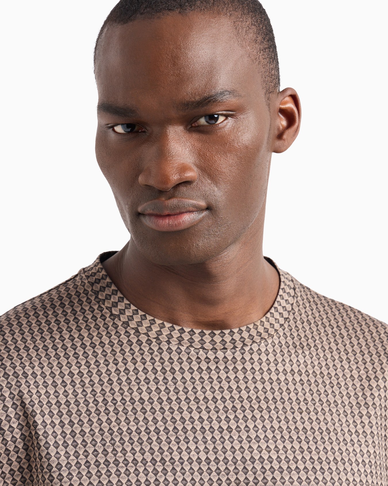 T-Shirt mit Rundhalsausschnitt aus Seiden- und Baumwolljacquard Folie 5