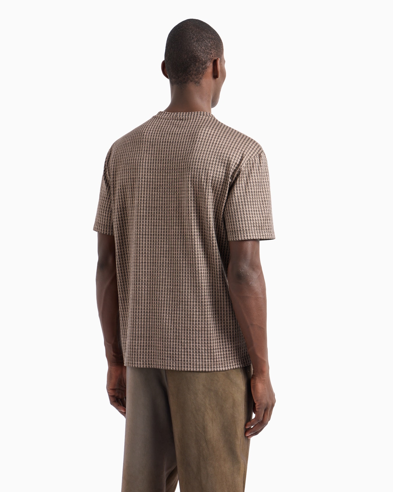 T-Shirt mit Rundhalsausschnitt aus Seiden- und Baumwolljacquard Folie 2