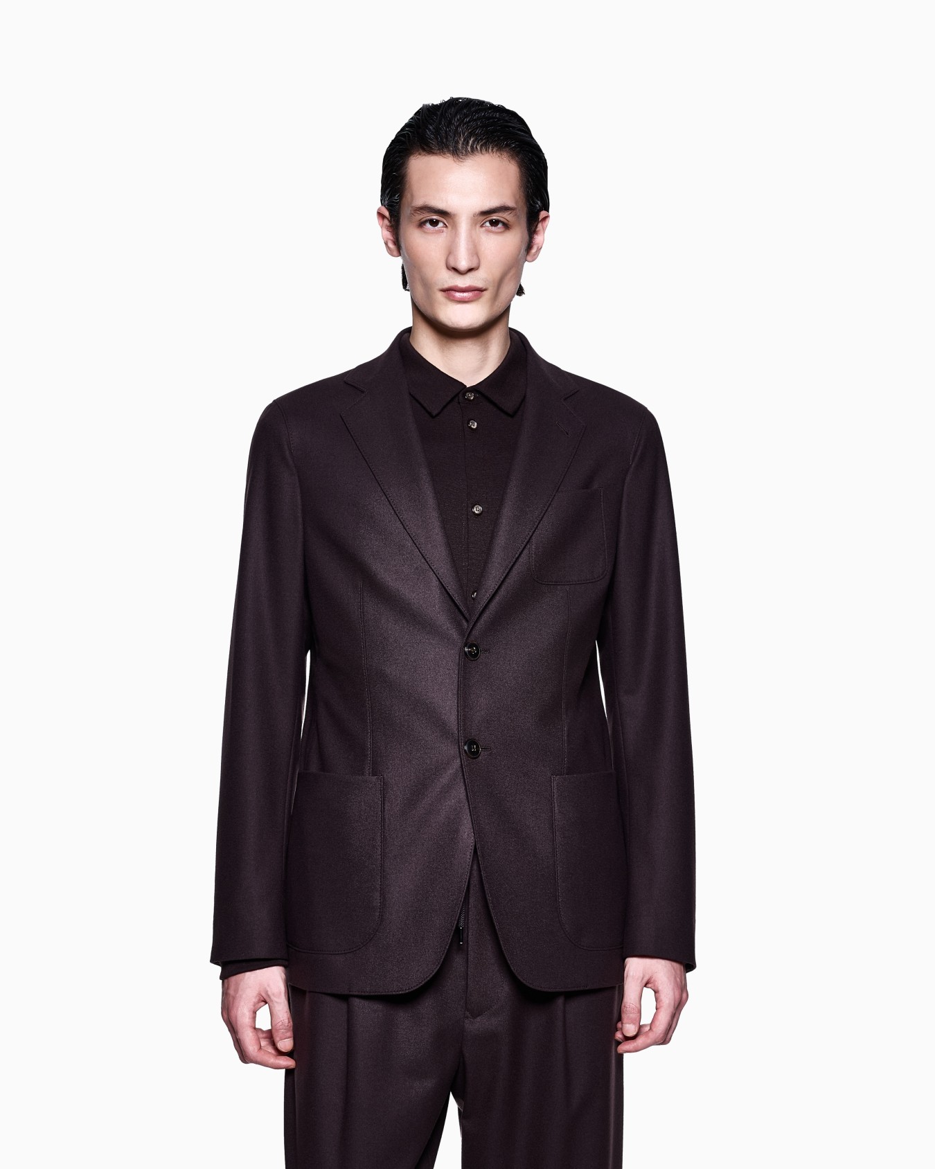 Upton Line single-breasted jacket in stretch cashmere drap Slide 3