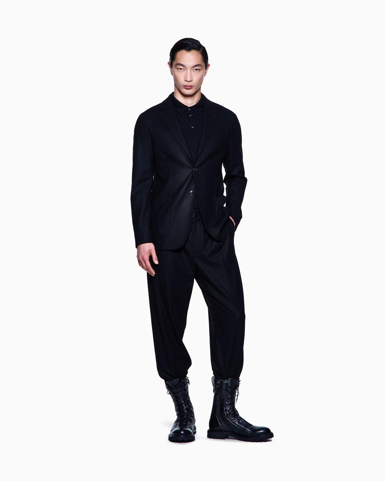 シングルタックパンツ カシミア ラシャ スライドする 1