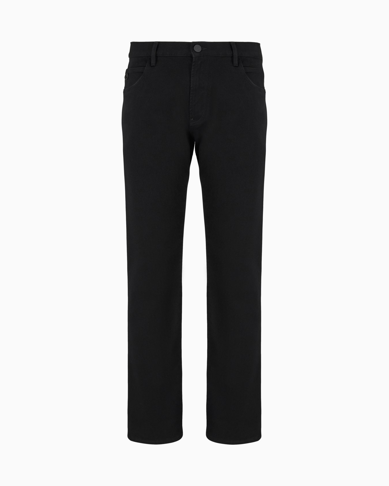 Five-pocket, regular-fit, stretch-cotton denim trousers Slide 0