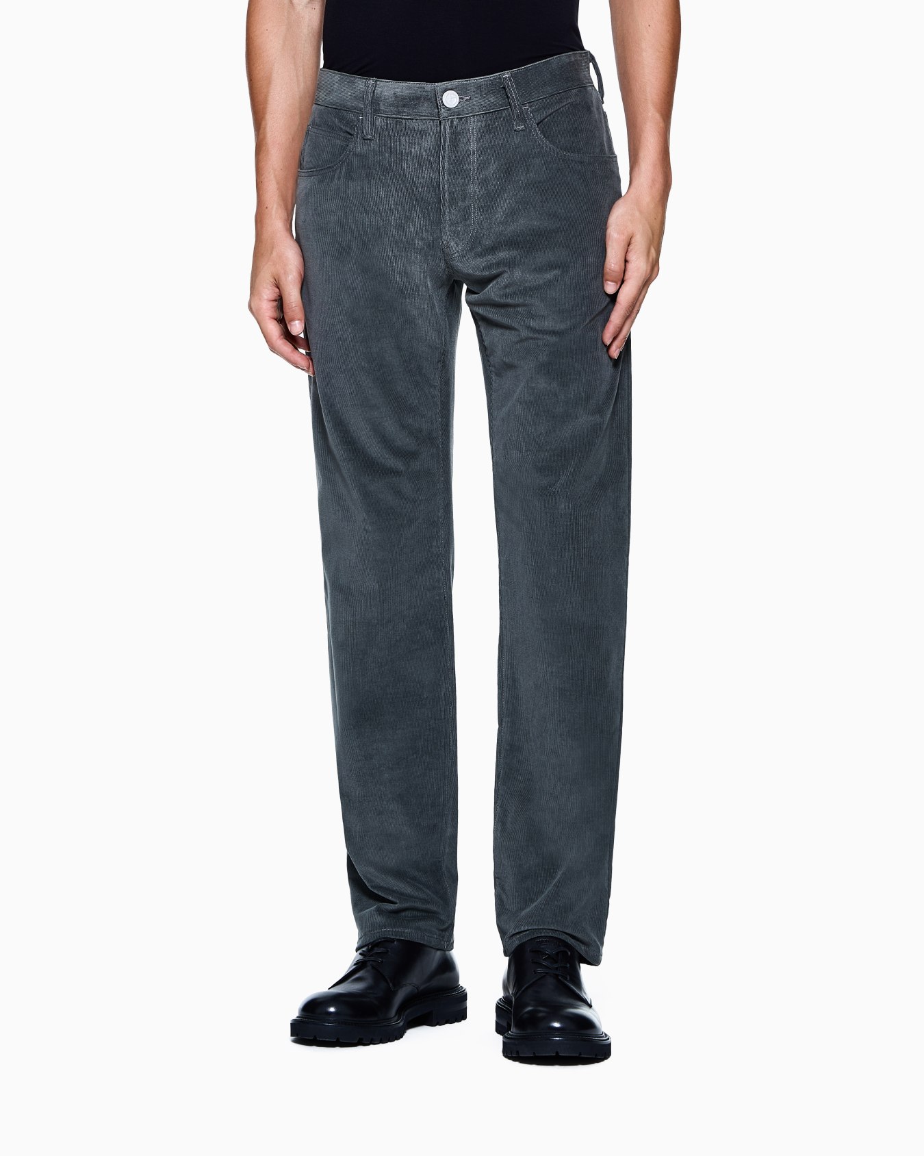 Regular-fit, five-pocket trousers in cotton and cashmere Slide 3