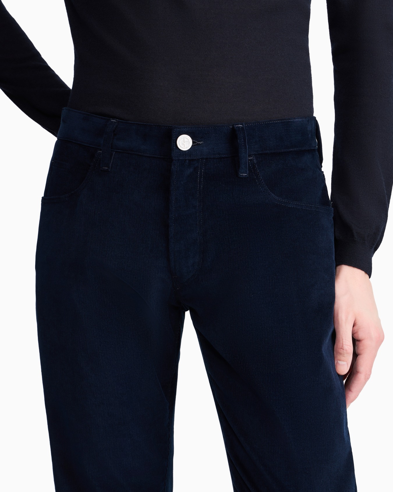 Regular-fit, five-pocket trousers in cotton and cashmere Slide 6