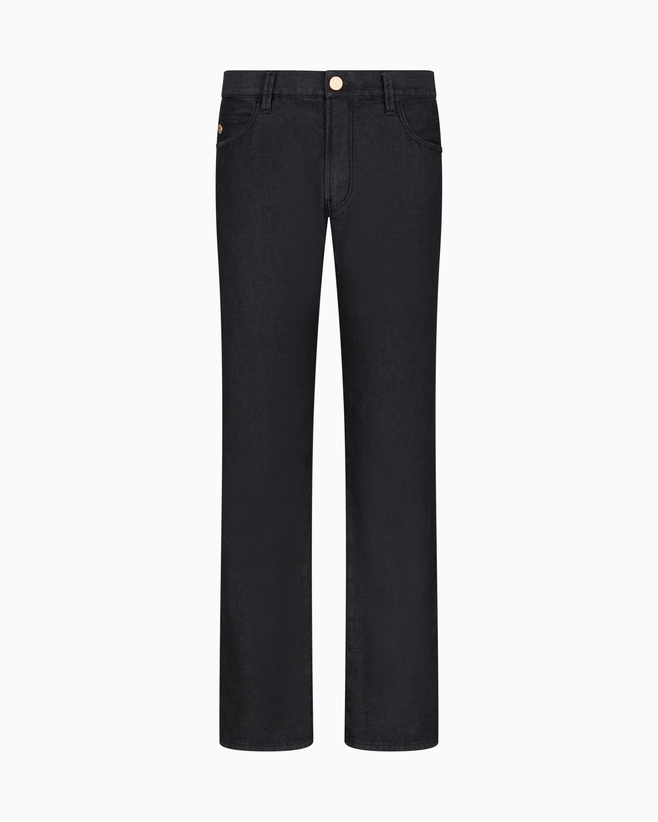 Stretch cotton and silk, regular-fit, five-pocket trousers Slide 0